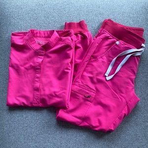 Shocking pink fig scrubs